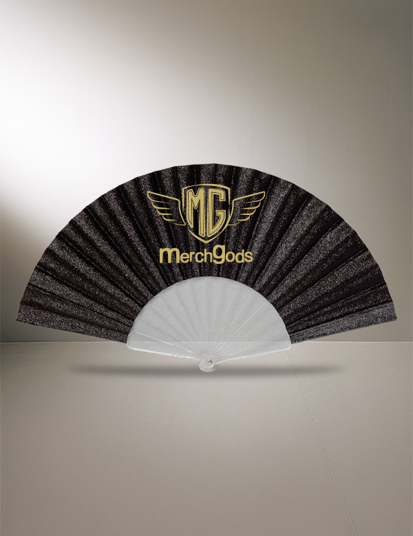 Mod. 600P Abanico Plástico Purpurina Glitter